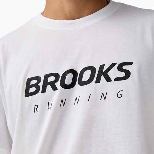 Férfi futópóló Brooks Graphic white/black
