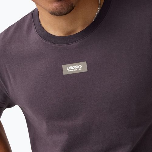 Férfi futópóló Brooks Graphic dark russet/atomic blue
