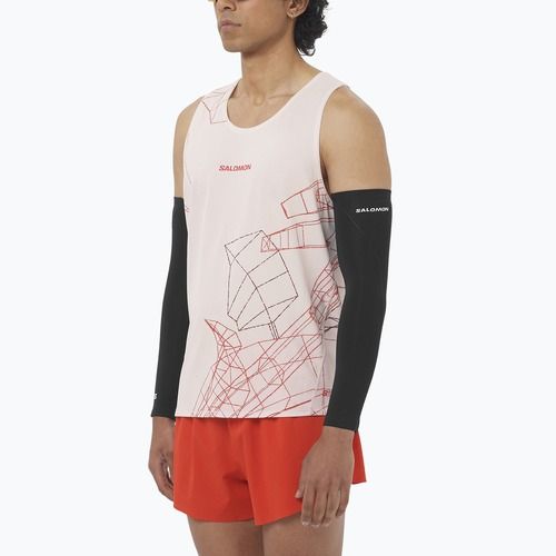 Salomon S/Lab Speed Tee lilac ash/fiery red férfi futópóló