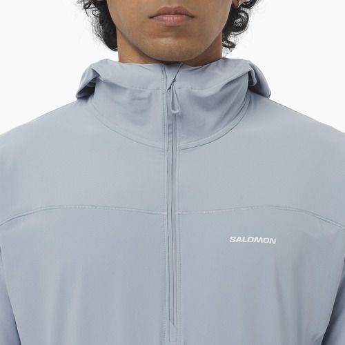 Férfi futódzseki Salomon Sense Aero Hybrid Half Zip Hooded trade winds