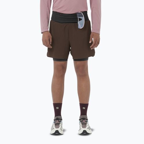 Salomon Sense Aero férfi futóshort 2IN1 5 "coffee bean"