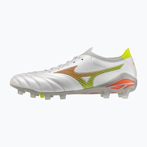Futballcipő Mizuno Morelia Neo V β Japan FG white/lava orange/evening primrose