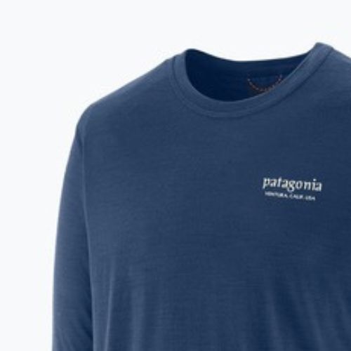 Férfi hosszú ujjú póló Patagonia Cap Cool Merino Blend Graphic heritage header/clement blue