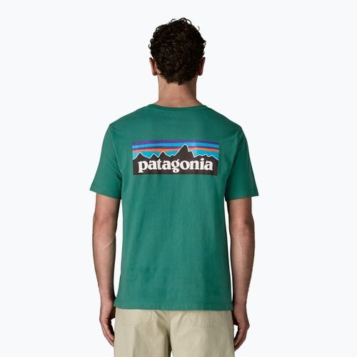 Férfi póló Patagonia P-6 Logo gem green