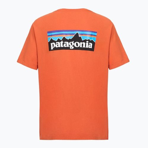 Férfi póló Patagonia P-6 Logo coal orange