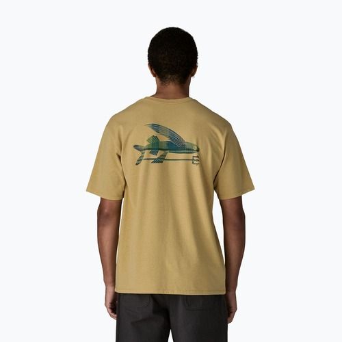 Férfi póló Patagonia Flying Fish Responsibili Tee limestone yellow/heritage fitz
