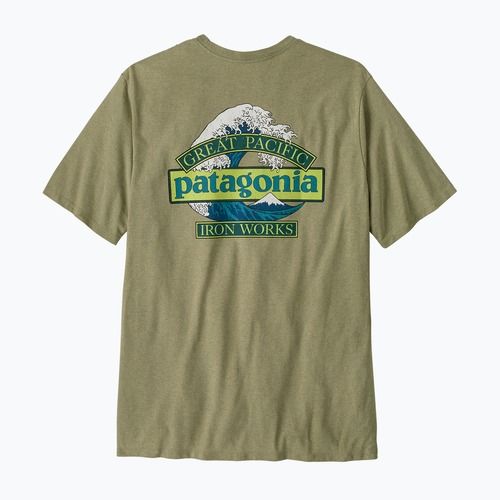 Férfi túrapóló Patagonia Great Waves Responsibili Tee gumtree green