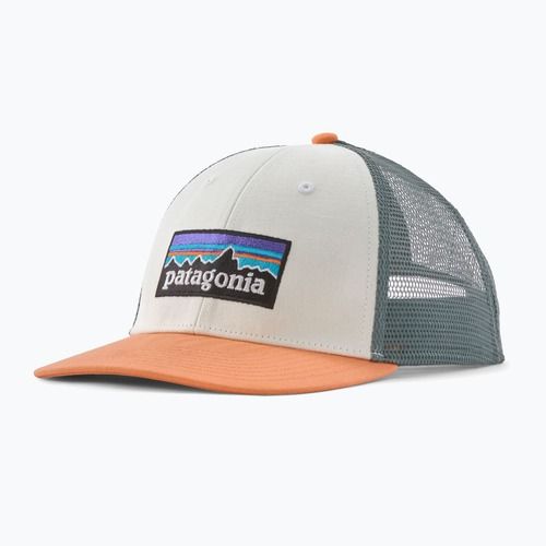 Baseball sapka Patagonia P-6 Logo LoPro Trucker white w/peach sherbet
