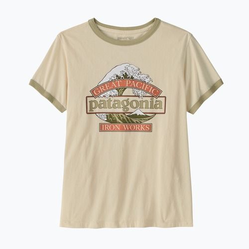 Női póló Patagonia Great Waves Ringer Tee undyed natural