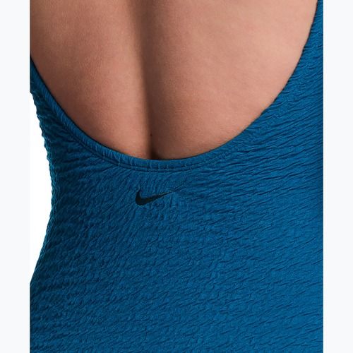 Női egyrészes fürdőruha Nike Shoreline Pucker Scoop Neck black