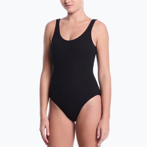 Női egyrészes fürdőruha Nike Shoreline Pucker Scoop Neck black