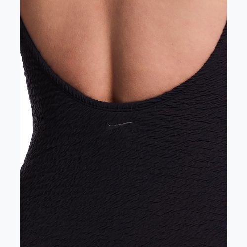 Női egyrészes fürdőruha Nike Shoreline Pucker Scoop Neck black