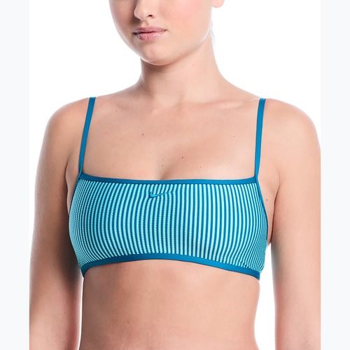 Fürdőruha felső Nike Ripple Texture Bralette Classic Bikini bleached turquoise