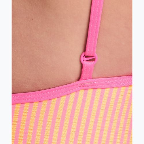 Női egyrészes fürdőruha Nike Ocean Bound Ripple Texture Square Neck pink glow