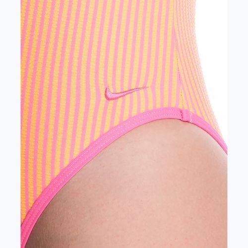 Női egyrészes fürdőruha Nike Ocean Bound Ripple Texture Square Neck pink glow