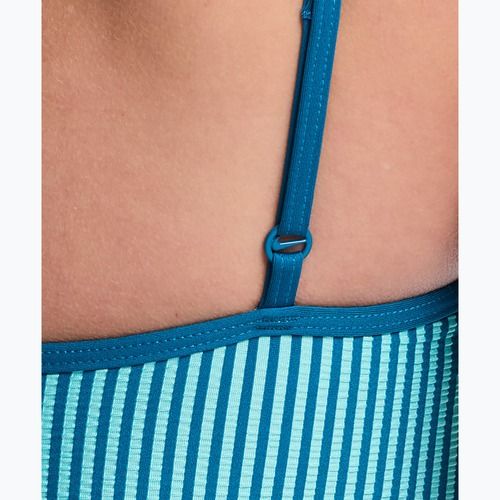 Női egyrészes fürdőruha Nike Ocean Bound Ripple Texture Square Neck bleached turquoise