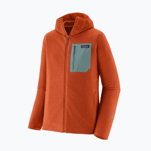 Férfi trekking pulóver Patagonia R1 Air Full Zip Hoody coal orange