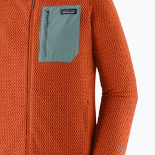 Férfi trekking pulóver Patagonia R1 Air Full Zip Hoody coal orange