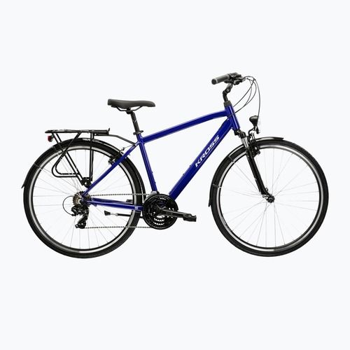 Férfi trekking kerékpár KROSS Trans 1.0 navy blue/silver/gloss