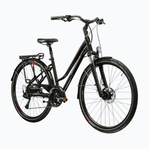Női trekking kerékpár KROSS Trans 7.0 In black/pink/gloss
