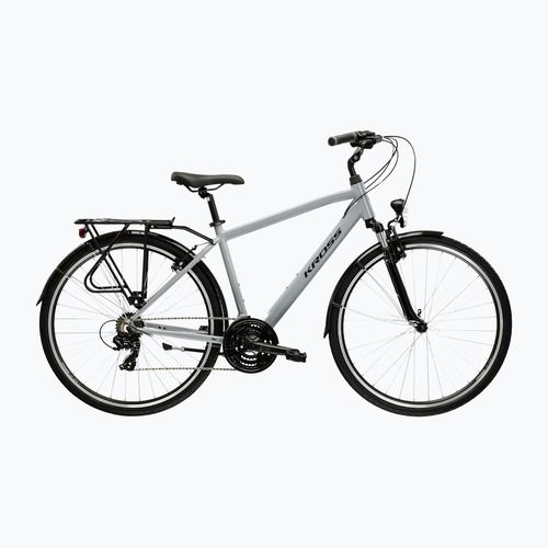 Férfi trekking kerékpár KROSS Trans 1.0 grey/black/gloss