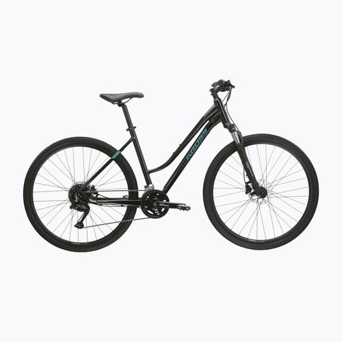Női cross kerékpár KROSS Evado 5.0 In black/turquoise/gloss