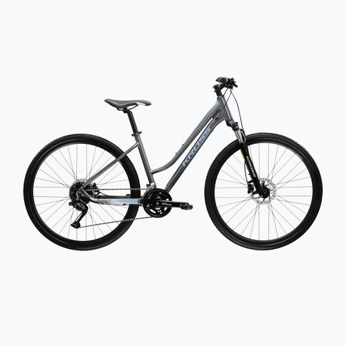 Női cross kerékpár KROSS Evado 5.0 In grey/blue/gloss