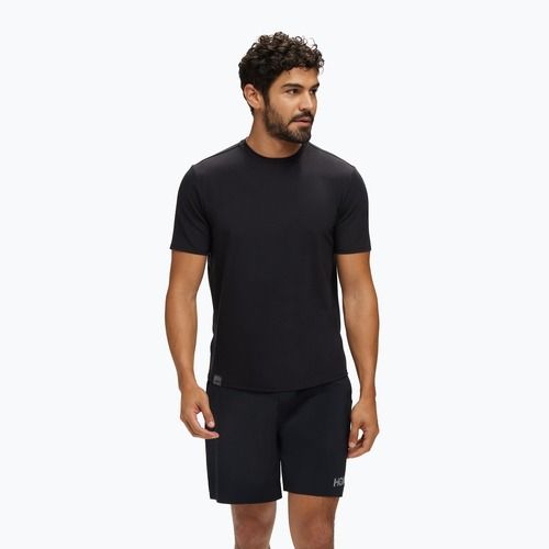 Férfi futópóló HOKA Essential Tee black