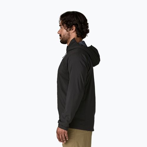 Férfi hibrid dzseki Patagonia Nano-Air Ultralight teljes cipzáras kapucnis fekete