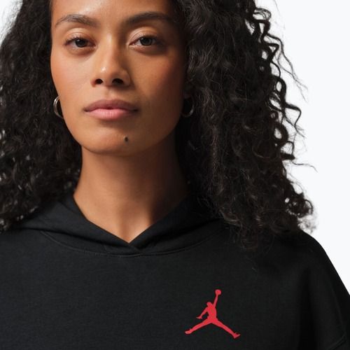 Női pulóver Jordan Fleece Hoodie black/gym red