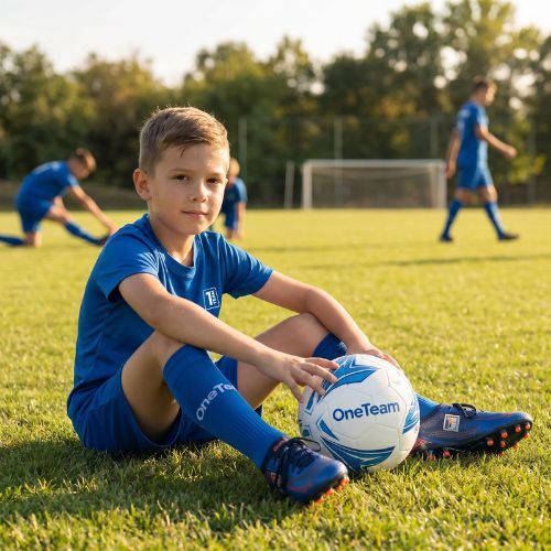 Gyerek futball szett OneTeam Precision Set mez és rövidnadrág kék