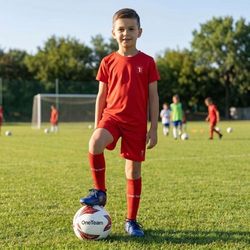 Gyerek futball szett OneTeam Precision Set mez és rövidnadrág piros