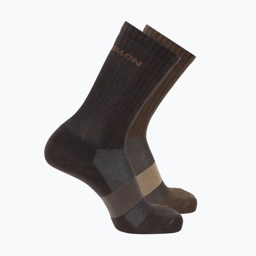 Zokni Salomon Evasion Crew 2 pairs dark earth/walnut