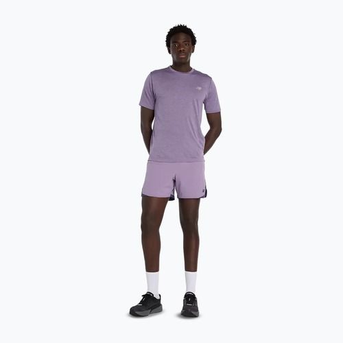 Férfi póló New Balance Athletics Run candied violet heather