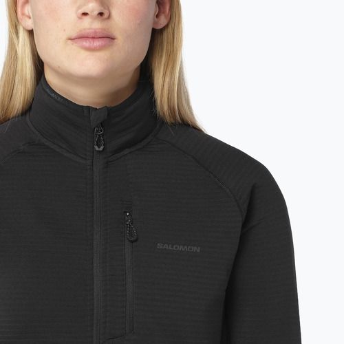Női polár pulóver Salomon Lightwarm Full Zip deep black