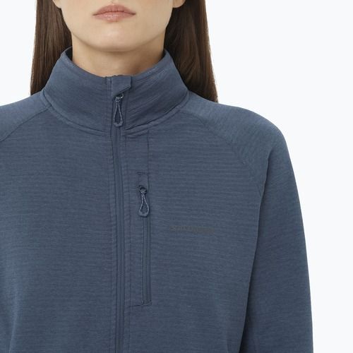 Női polár pulóver Salomon Lightwarm Full Zip blue nights