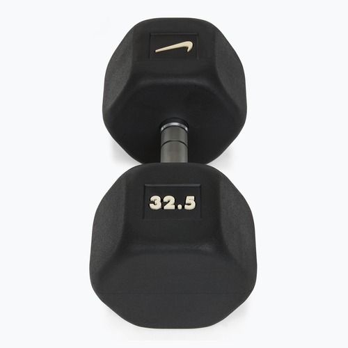 Gumírozott kézisúlyzó Nike Strength Hex Dumbbell 32,5 kg black/white