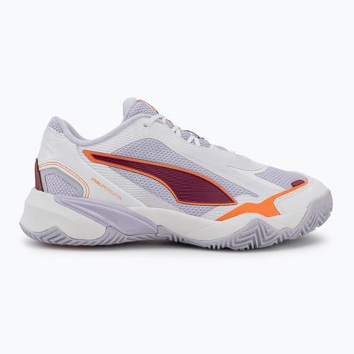 Női kézilabda cipő PUMA Solarstrike 4 puma white/heat fire/lilac crush berry