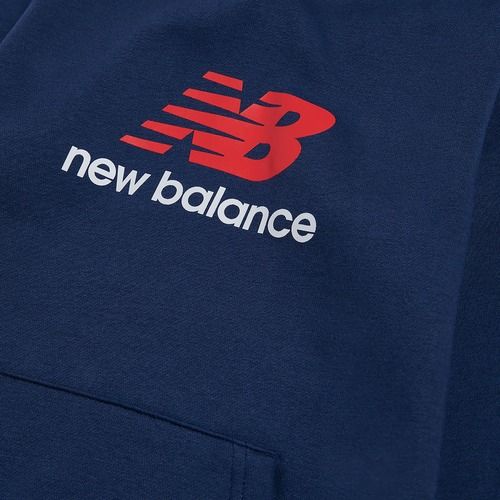 Gyerek pulóver New Balance BB Stacked Logo Hoodie nb navy