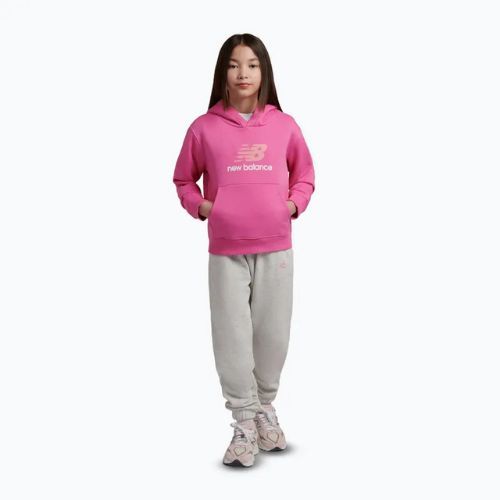 Gyerek pulóver New Balance FT Stacked Logo Hoodie pink satin