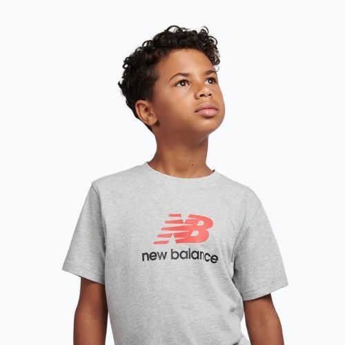 Gyerek póló New Balance Jersey Stacked Logo Tee athletic grey heather