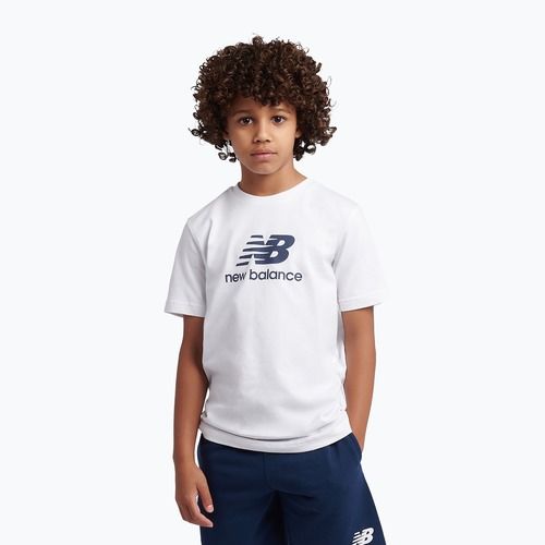 Gyerek szett New Balance Stacked Logo Tee & FT Short nb bright white