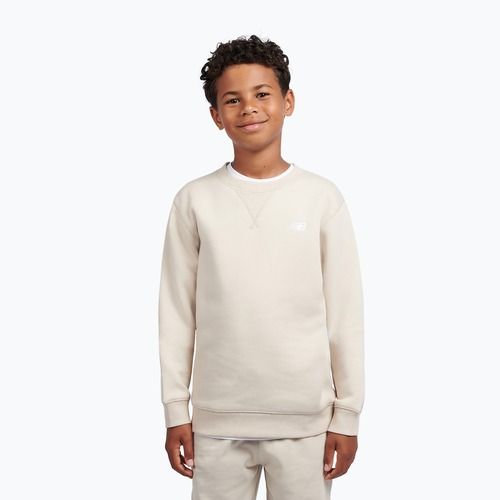 Gyerek pulóver New Balance Brush Back Small Logo Crew timberwolf