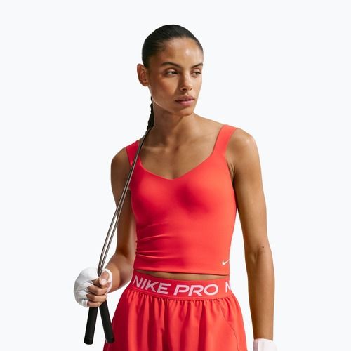 Női edzőpóló Nike Pro Sculpt Medium Support Padded Tank light crimson/white