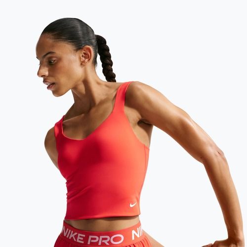 Női edzőpóló Nike Pro Sculpt Medium Support Padded Tank light crimson/white