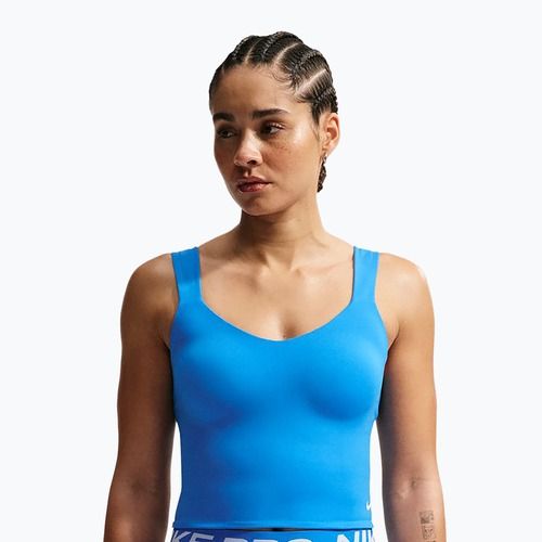 Női edzőpóló Nike Pro Sculpt Medium Support Padded Tank light photoblue/white