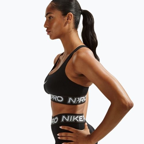 Edzőmelltartó Nike Pro Light Support Non Padded black/white/metallic silver