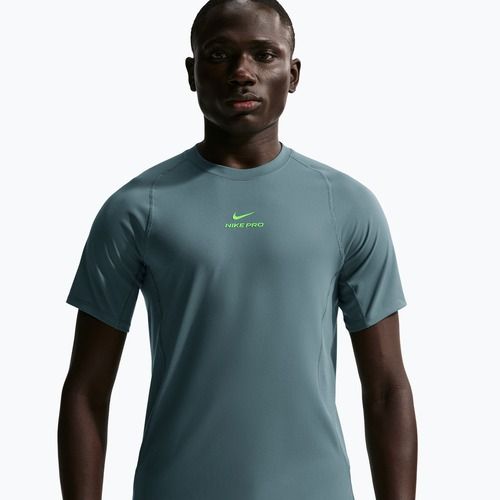 Férfi edzőpóló Nike Pro Training Dri-Fit mineral slate/green strike