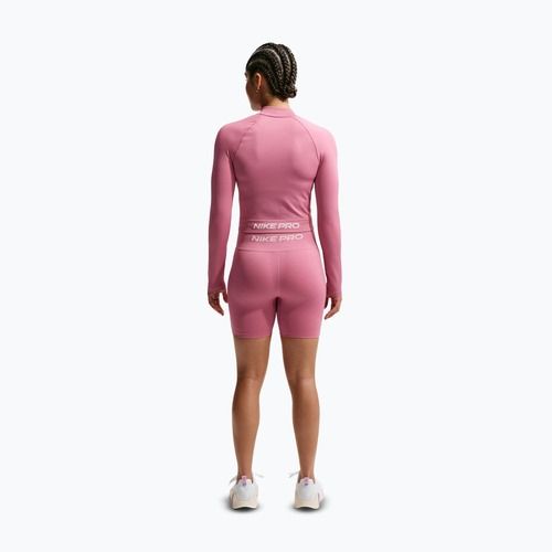 Női edzősort Nike Pro Seamless High Waisted Biker 5" peony/white