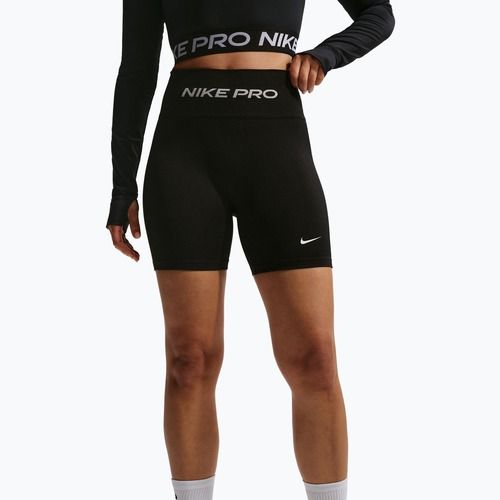 Női edzősort Nike Pro Seamless High Waisted Biker 5" black/white